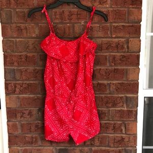Red Oshkosh romper